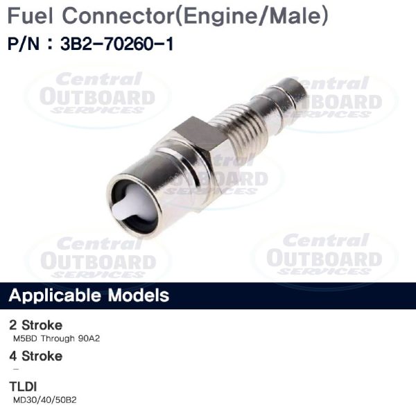 Fuel Connectors (Engine Male) 5 - 90hp (2-Stroke) & 40 - 50hp (TLDI)