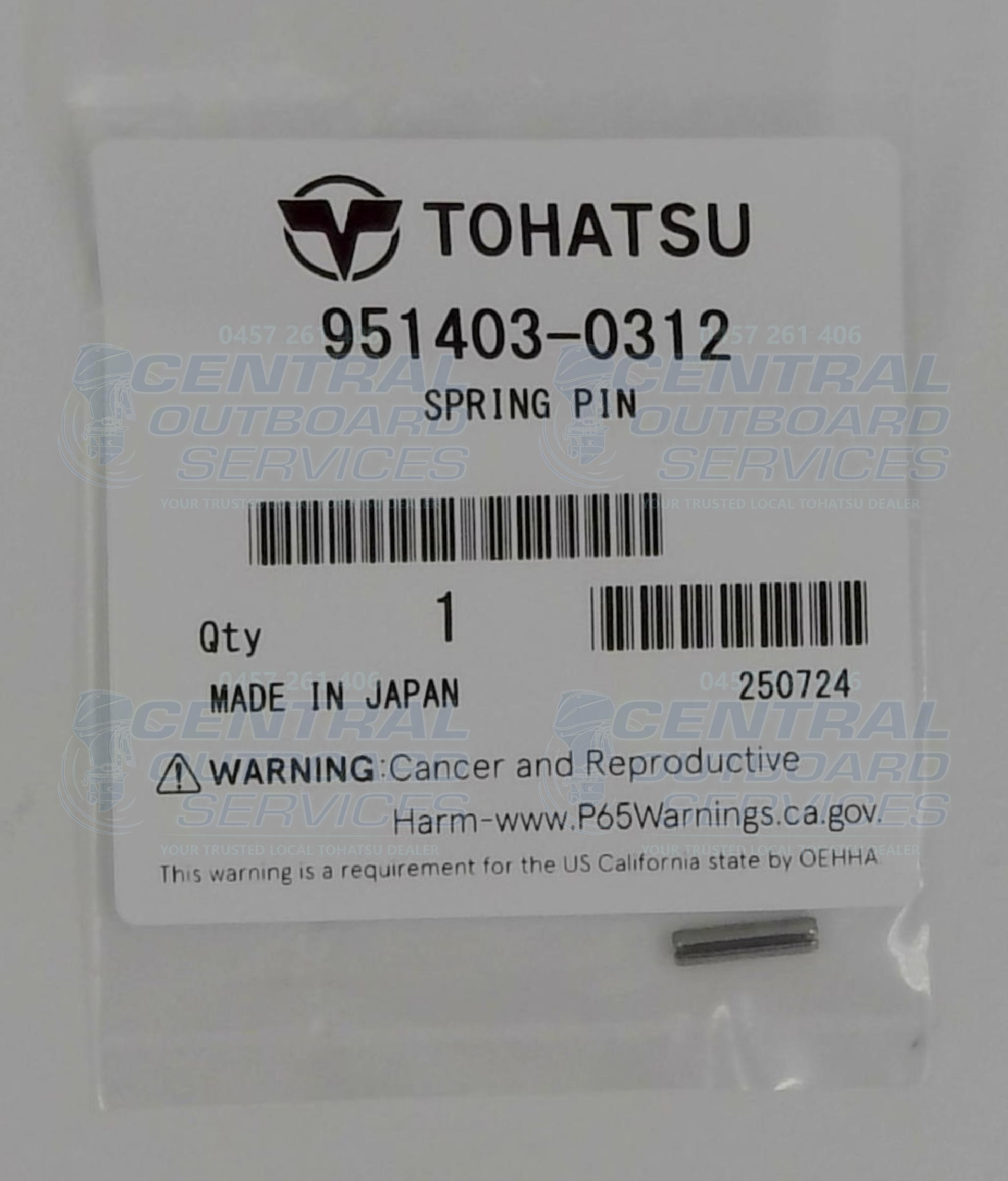 951403-0312 – Spring Pin – Tohatsu