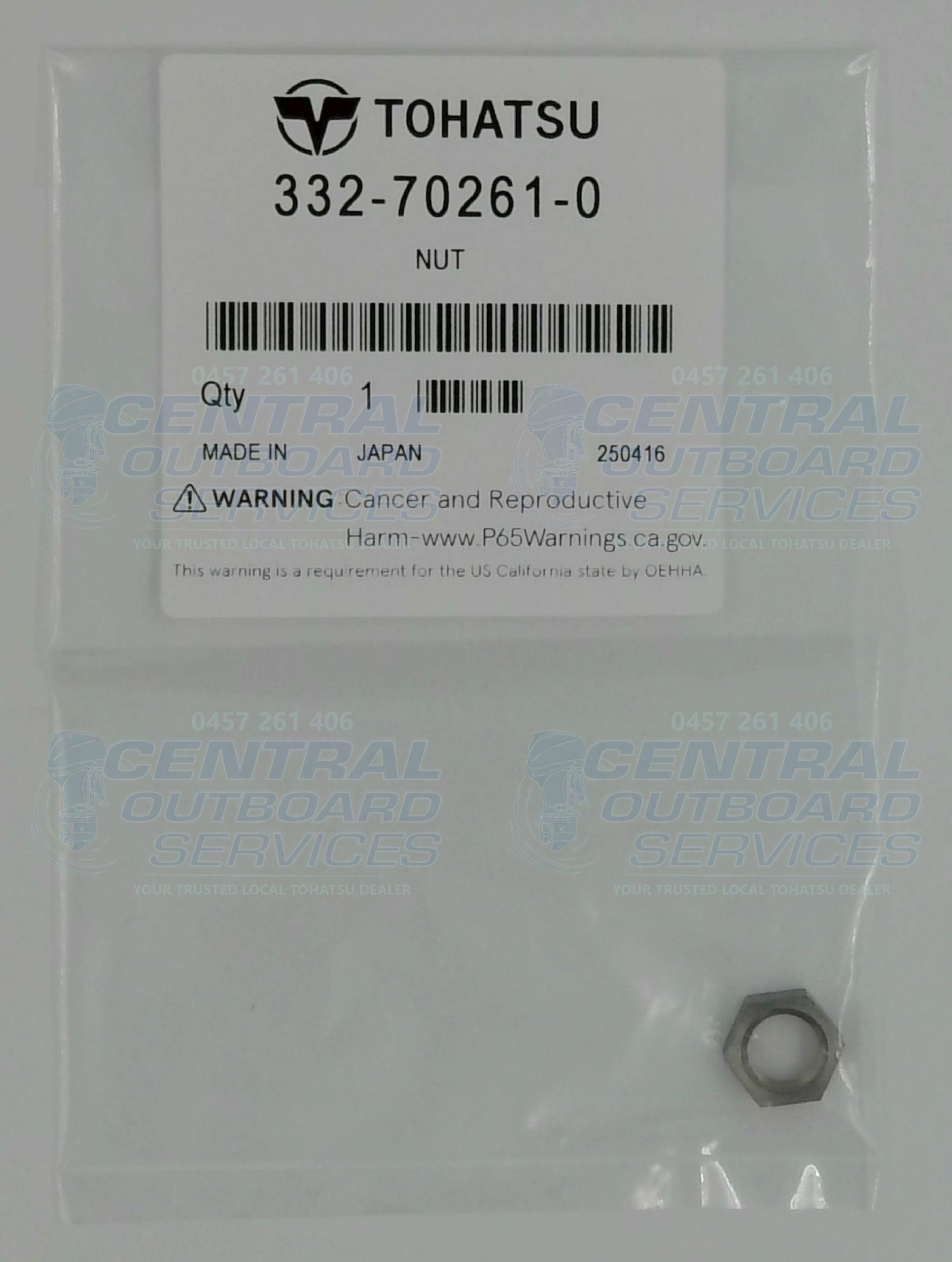 332-70261-0 – Nut – Tohatsu