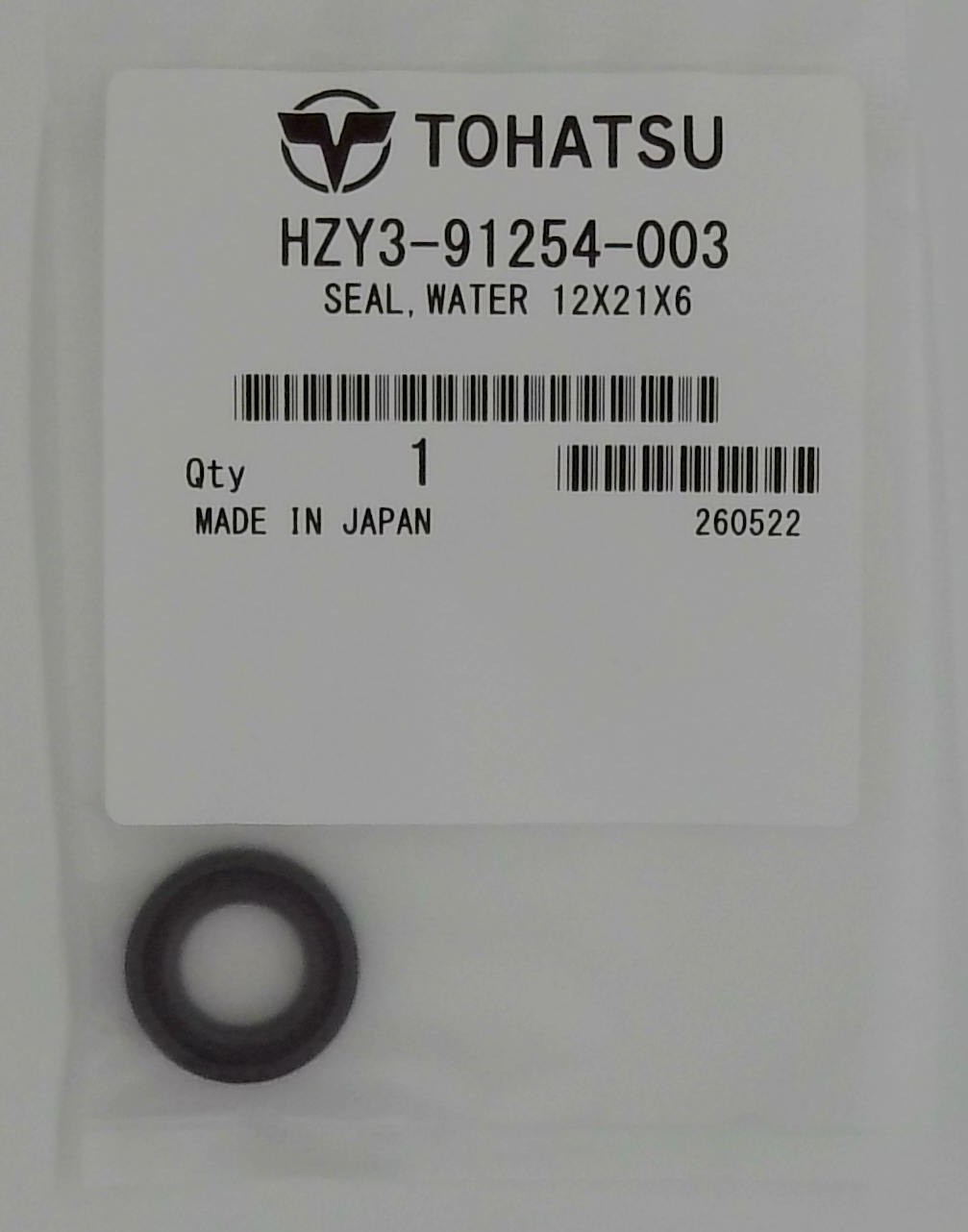 HZY3-91254-003 – Seal Water 12x21x6 – Tohatsu